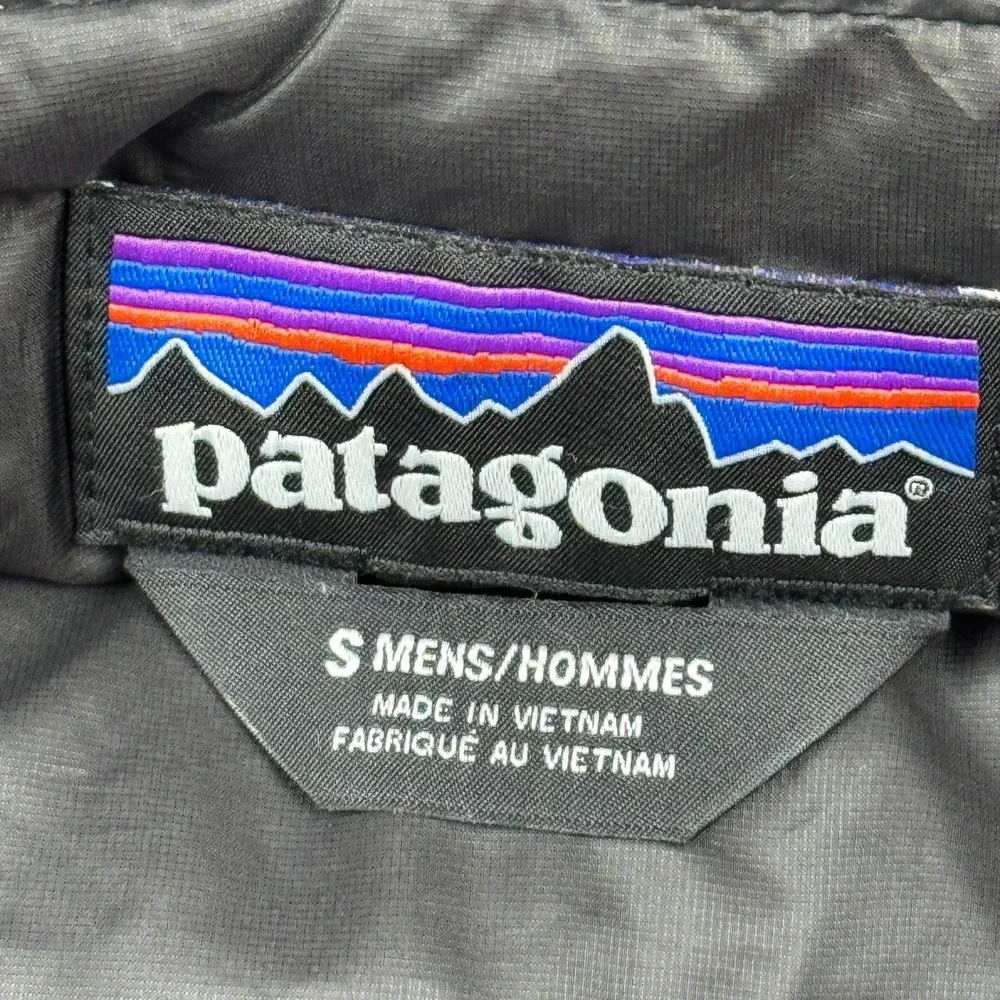 Patagonia Down Sweater Vest Men Small Black Puffer Insulated Full Zip Coat 84622